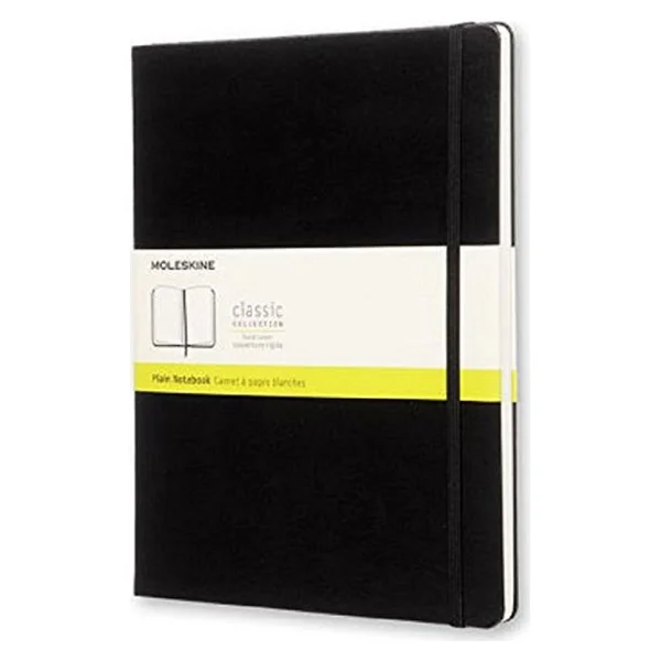 Moleskine Defter Sert Kapak XL Boy Düz Siyah - Black - 19 X 25 Cm - Görsel 5