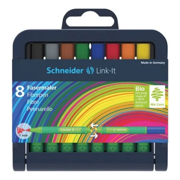 Schneider Pen Link-It 8'li 1.0 mm Fiber Uçlu Keçeli Kalem Seti - Görsel 2