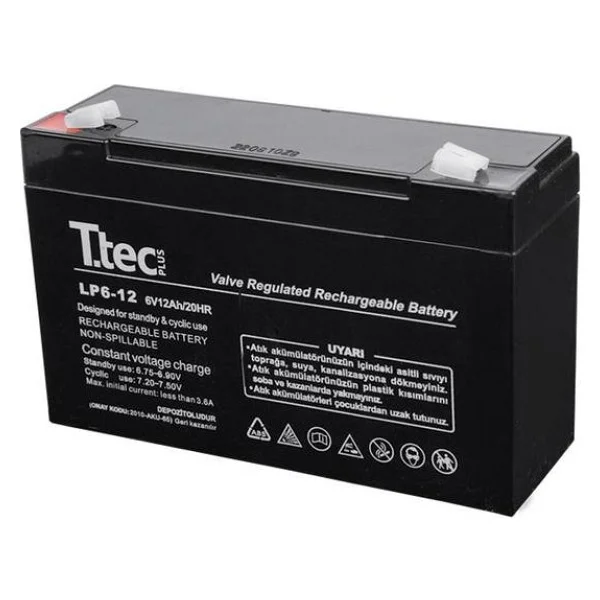 Ttec 6v 12ah Bakımsız Kuru Akü - Görsel 3
