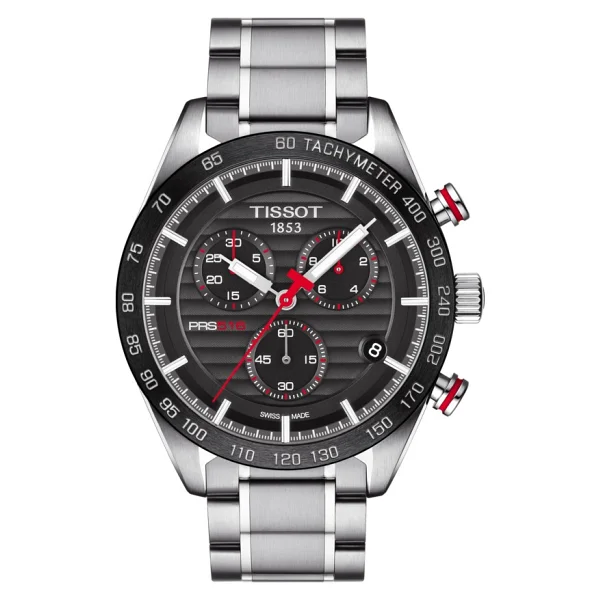 Tissot Prs 516 Chronograph T100.417.11.051.01 Çelik Kordon Siyah Erkek Kol Saati - Görsel 4