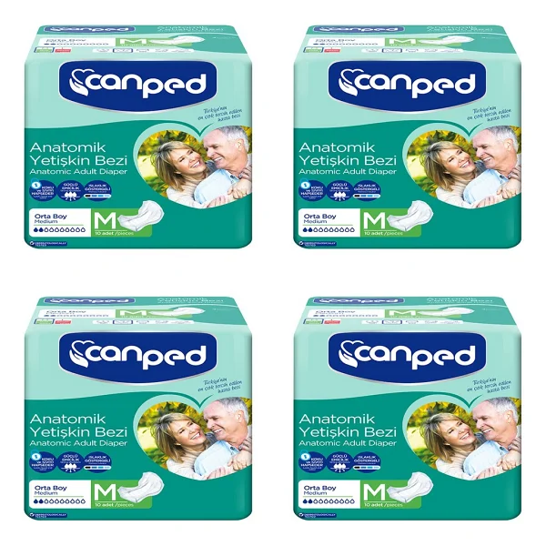 Canped Anatomik Orta Boy M 10'lu 4 Adet Hasta Bezi - Görsel 2