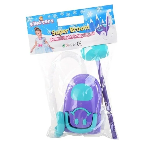 King Toys Çocuklar Için Oyuncak Sevimli Elektrik Süpürgesi Mavi-Mor Renk - Mor - Görsel 3