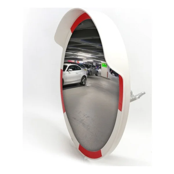Trafik Güvenlik Aynası 80 Cm Beyaz-Kırmızı Tümsek Ayna Otopark - Görsel 5