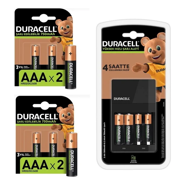 Duracell Cef 14 Pilli Şarj Cihazı Ve Şarj Edilebilir 2 Adet 1300 mAh 6 Adet 750 mAh Pil Paketi - Görsel 4