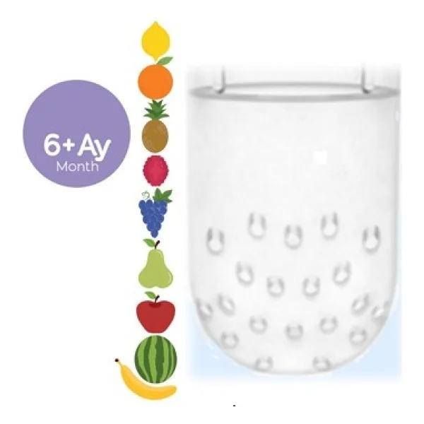 Wee Baby Silikon Meyve Süzgeci Püre Emziği Ve Diş Kaşıyıcı 6+ Ay Mor - Görsel 4
