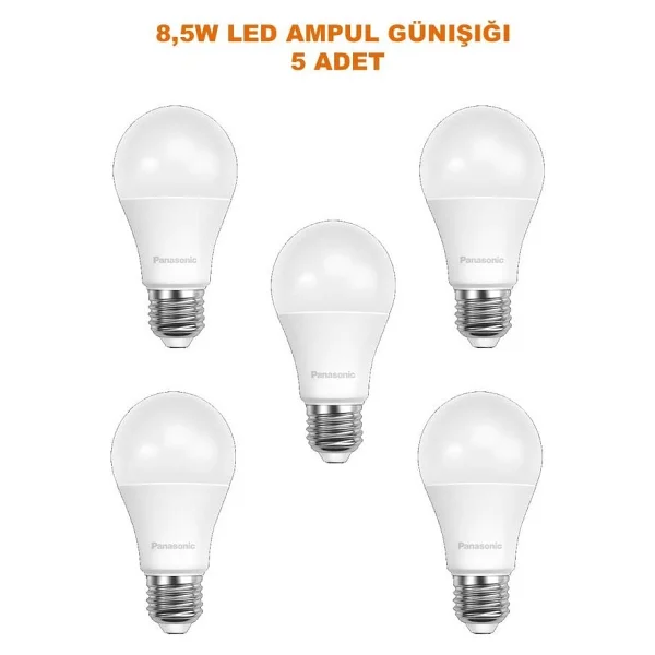 Panasonic Gün Işığı 8.5 W-60 W E27 5'li LED Ampul - Görsel 2