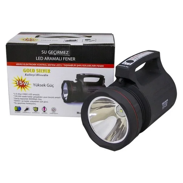 Gold Silver Gs-8006 Projektör LED Şarjlı El Feneri - Görsel 2