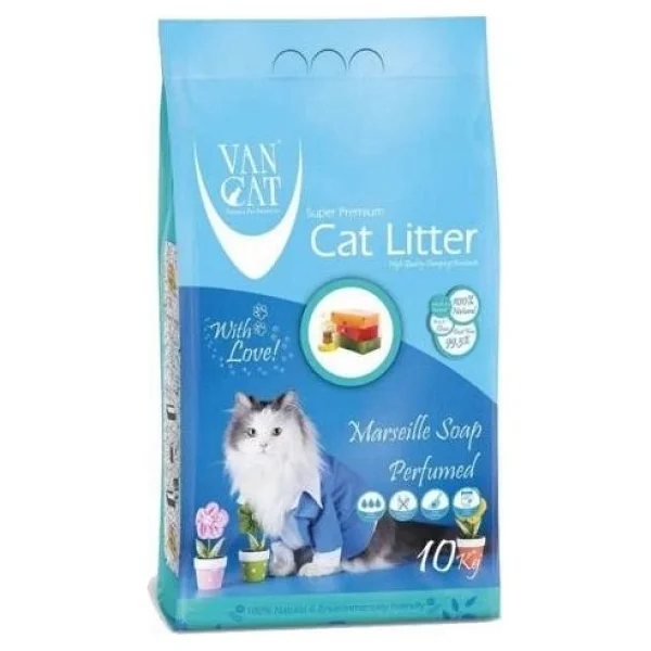 Vancat Marsilya Sabunu Kokulu 10 Kg/11.8 Lt İnce Taneli Bentonit Kedi Kumu - Görsel 2