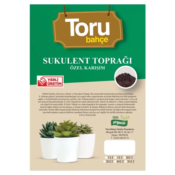 Toru Bahçe Sukulent Toprağı Özel Karışım 20 Lt - Görsel 2