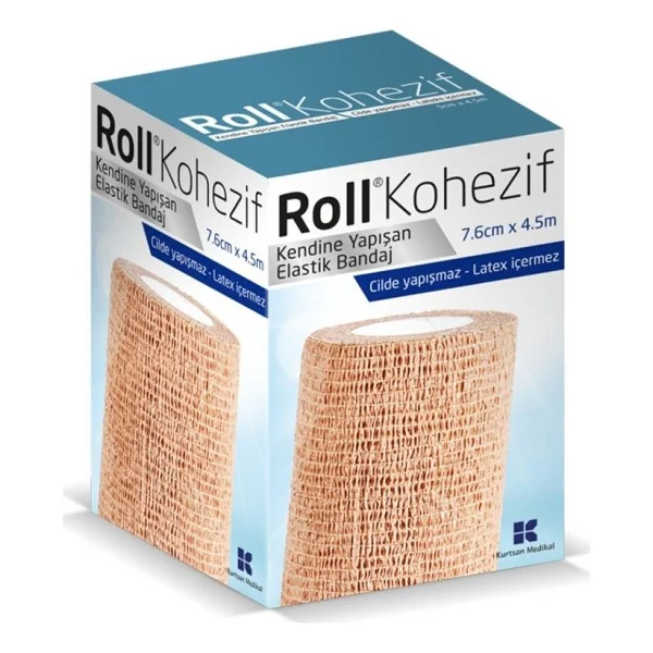 Roll Kohezif Kendine Yapışan 7.6cm X 4.5m Elastik Bandaj - Görsel 2