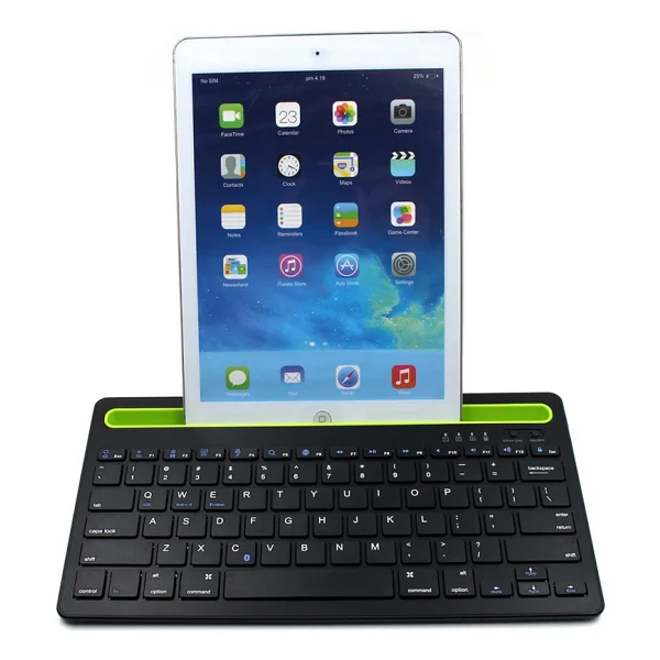 Cloody Siyah Bluetooth Ultra Ince+Şarjlı Mac/Win/Android/Ios Uyumlu Tablet Standlı Kablosuz Klavye - Görsel 4