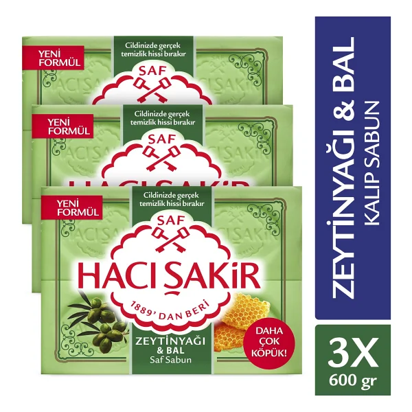 Hacı Şakir Zeytinyağı & Bal 4x150 Gr 3 Adet Kalıp Sabun - Görsel 2