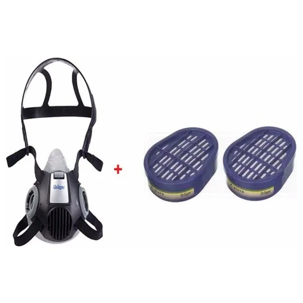 Drager Xplore 3300 Yarım Yüz Maskesi + 6738816 Abek Filtre - Görsel 2