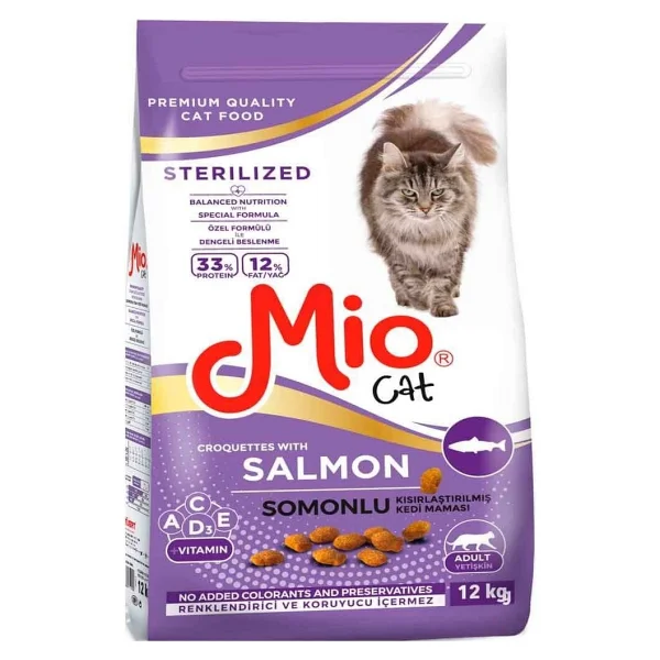 Mio Kısırlaştırılmış Somonlu 12 Kg Yetişkin Kedi Maması - Görsel 3