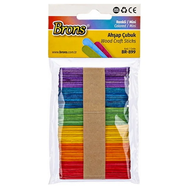 Brons Br-899 Renkli Mini Ahşap Çubuk - Görsel 6