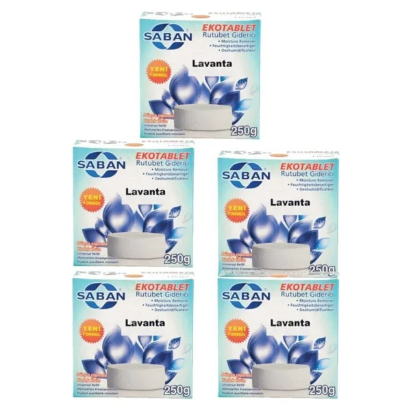 Saban Nem Alıcı Rutubet Giderici Yedek Tablet 5'li 2 X 250 Gr Lavanta - Görsel 2
