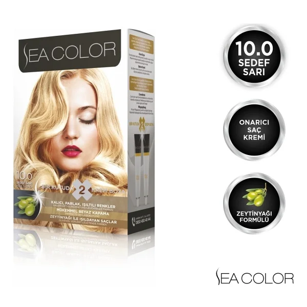Sea Color 10.0 Sedef Sarı Saç Boyası - Görsel 2