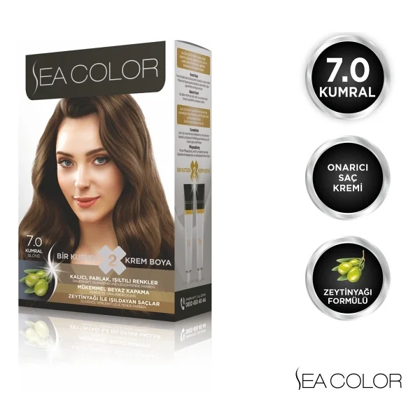 Sea Color 7.0 Kumral Saç Boyası - Görsel 5