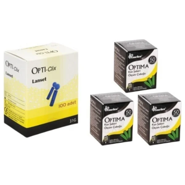 Optima Ölçüm Stribi 150 Adet + 100 Adet Lanset Delme-Kalem Iğnesi - Görsel 3