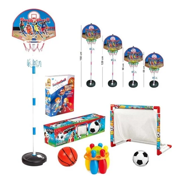 Dede Fen Toys-Dede Istoç Avm Futbol Kalesi + Ayaklı Basketbol Potası Çocuk Oyuncakları 2'li Set Kale - Görsel 2