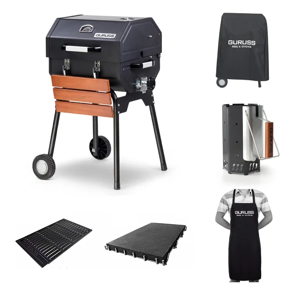 Guruss Cg-050 Tam Set Kırmızı Kömürlü Barbekü Mangal - Görsel 5