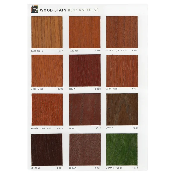 Fawori Wood Stain Vernikli Ahşap Koruyucu 12 Lt - Açık Meşe - Görsel 2
