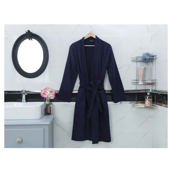 Madame Coco Nicola Lacivert Kimono Erkek Bornoz - Görsel 3