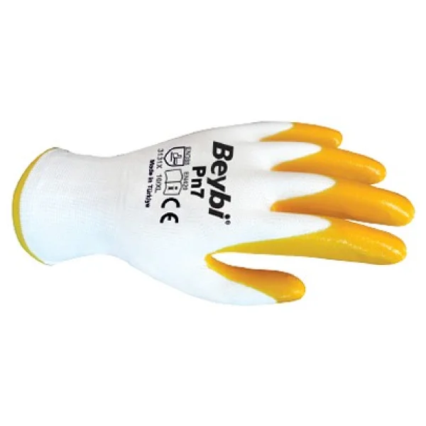 Beybi PN7 Polyester Örme Yarı Nitril 9 Numara 12 Çift İş Eldiveni - Görsel 2