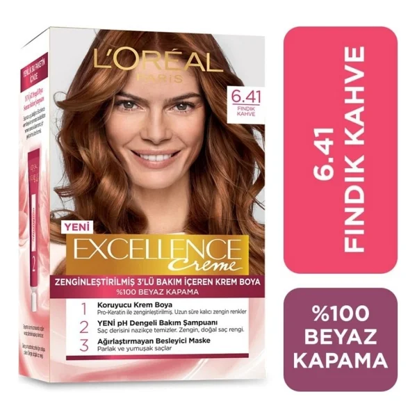 L'oreal Paris Excellence Creme 6.41 Fındık Kahvesi Saç Boyası - Görsel 3