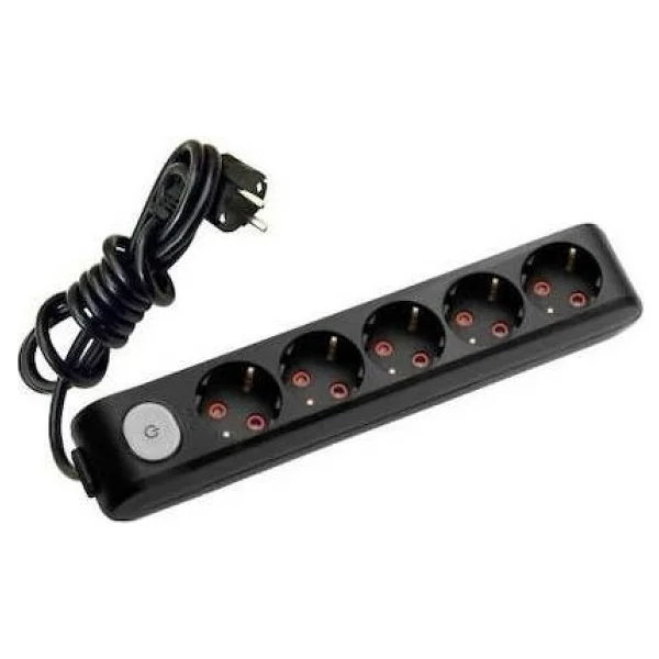 Viko Multi-Let 90137505 Topraklı Anahtarlı Siyah 5 M 5'li Priz - Görsel 4