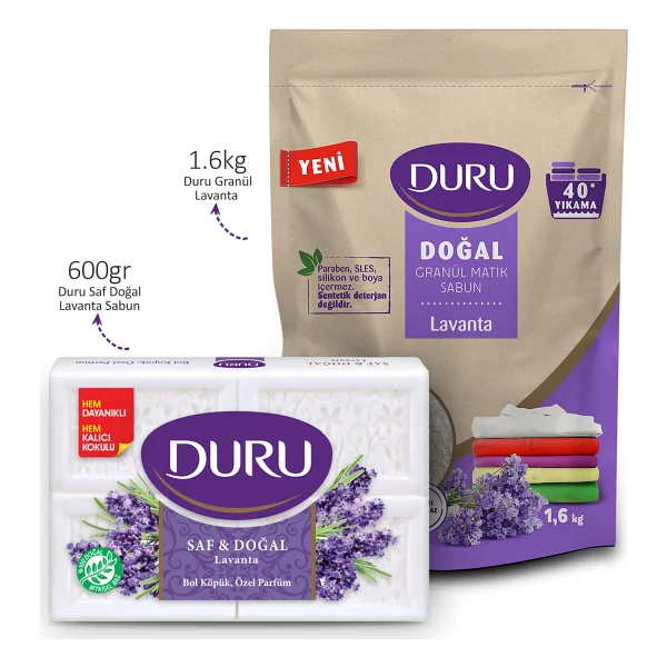Duru Granül Lavanta 1.6 Kg + 600 Gr Saf Doğal Lavanta Sabun - Görsel 2