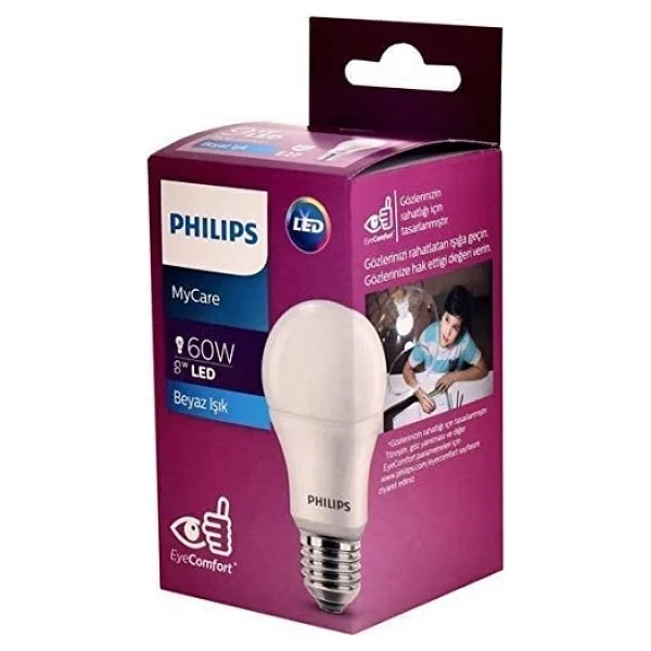 Philips Mycare 8 W-60 W E27 6'lı LED Ampul - Görsel 2