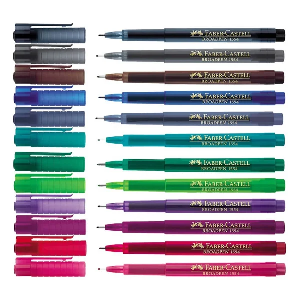 Faber Castell 1554 0.8 Broadpen Keçeli Fine Kalem 10 Lu Paket - Görsel 2