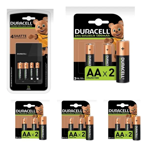Duracell Cef 14 Pil Şarj Cihazı Şarj Cihazı 10 Adet 750 mAh Aaa Ve 2 Adet 1300 mAh Aa Şarj Edilebilir Piller - Görsel 6