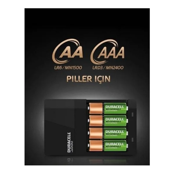 Duracell Cef 14 Pil Şarj Cihazı Şarj Cihazı 10 Adet 750 mAh Aaa Ve 2 Adet 1300 mAh Aa Şarj Edilebilir Piller - Görsel 3