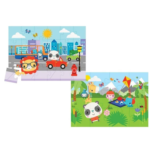 Fisher Price 2 İn 1 Baby City Fun Picnic Puzzle 13407 - Görsel 2