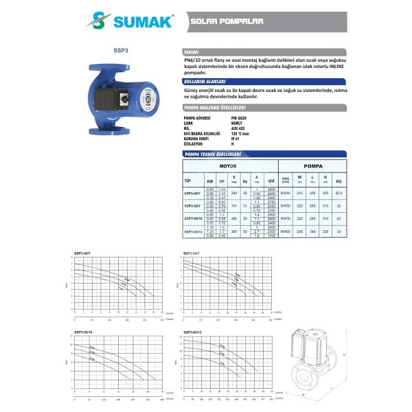 Sumak Ssp3-40/10 Flanşlı Sirkülasyon DN40-380V - Görsel 3