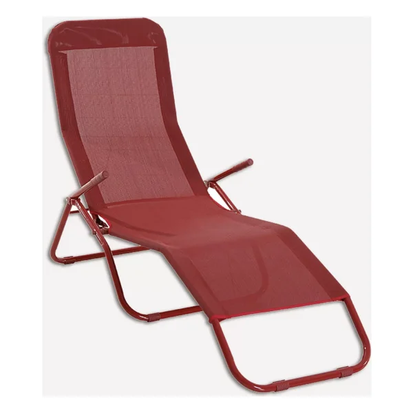 Sunfun Marissa Şezlong Kırmızı - Ölçü: 136x61x102 Cm - Katlanabilir Özelliğiyle Rahat Taşınır - Görsel 4