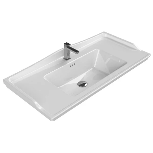 Turkuaz Seramik Cerastyle Kapadokya 100x48 Cm Etajerli Lavabo - Görsel 2
