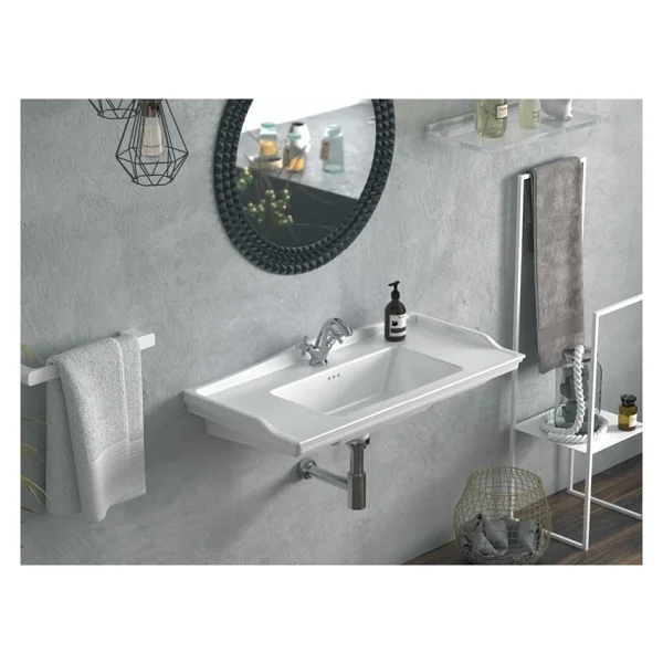 Turkuaz Seramik Cerastyle Kapadokya 100x48 Cm Etajerli Lavabo - Görsel 4
