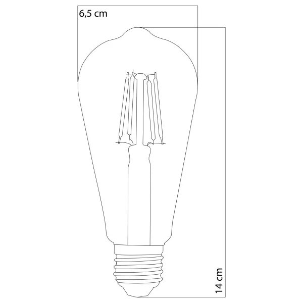 Heka Rustik Flamanlı Armut LED Ampul Gün Işığı St64 8w 2500k E27 - Görsel 2