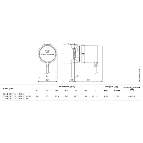 Grundfos Comfort Up15-14 B Pm Re-Sirkülasyon Pompası - 1/2 - Görsel 4