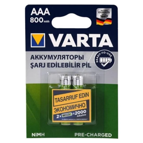 Varta 56703 800 mAh 2'li Şarjlı Aaa İnce Kalem Pil - Görsel 9