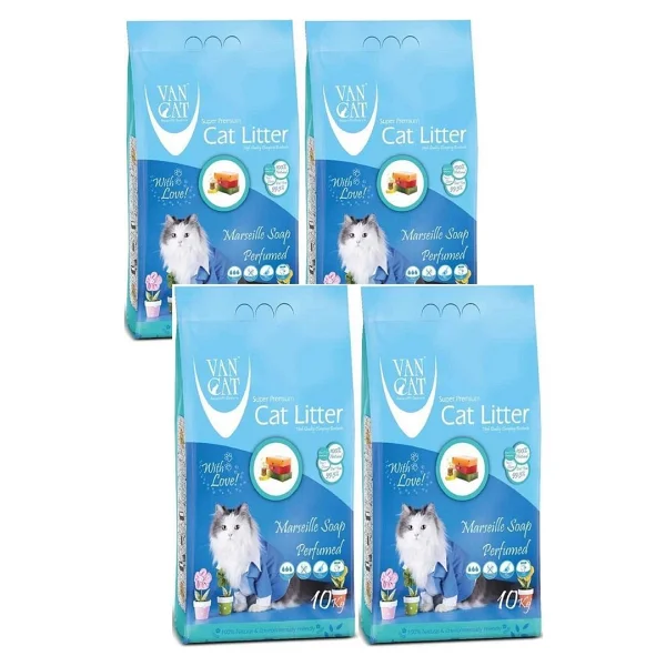 Vancat Marsilya Sabunlu 10 Kg/11.8 Lt 4'lü İnce Taneli Bentonit Kedi Kumu - Görsel 3
