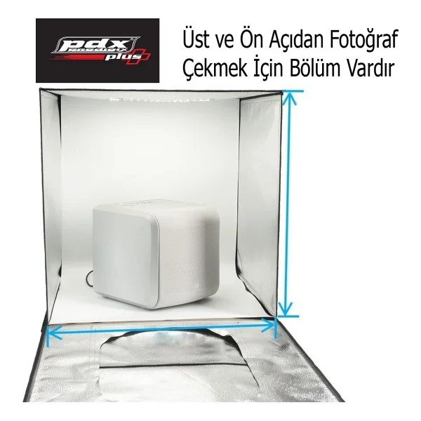Pdx 60x60 cm LED Işıklı Ürün Çekim Çadırı - Görsel 5