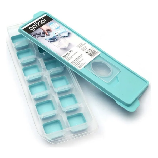 Gondol Bas Parmak Silikon Buz Kalıbı 12 Bölmeli 430 Ml Sağlıklı Kullanım İçin Plastik Buzluk - Mavi - Görsel 3