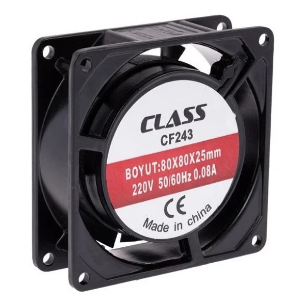 Class 80x80x25 Ac 220v Aksiyel Fan Cf 243 Metal Kasa - Görsel 2