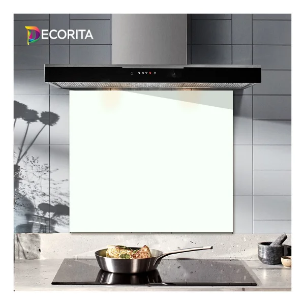 Decorita Düz Renk - Beyaz Cam Ocak Arkası Koruyucu 52cm X 60cm - Görsel 7