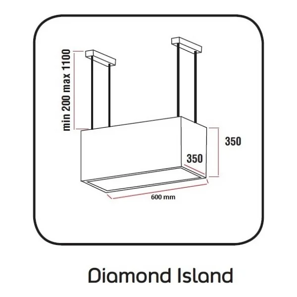 Alveus Diamond Siyah Ada Davlumbaz - Görsel 5