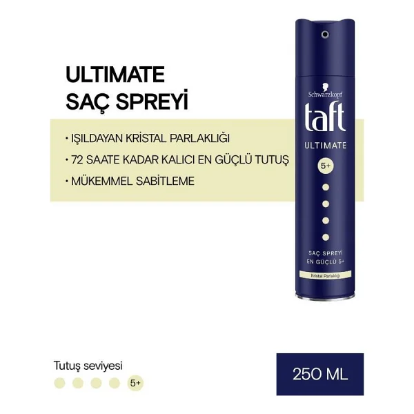 Taft Ultimate En Güçlü 5+ 250 ml 2 Adet Saç Spreyi - Görsel 2
